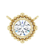 Colar Bolinhas com Cravação Bezel em Ouro 14k com Diamantes de Laboratório