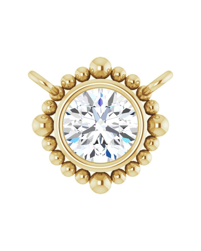 Colar Bolinhas com Cravação Bezel em Ouro 14k com Diamantes de Laboratório
