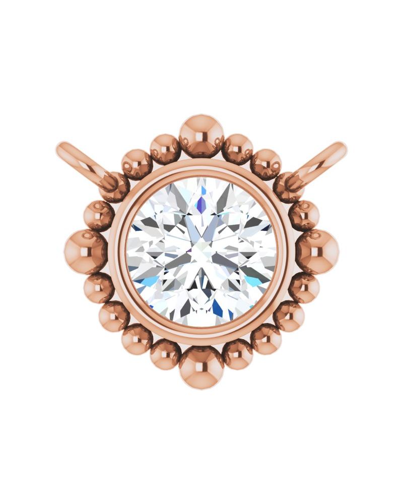 Colar Bolinhas com Cravação Bezel em Ouro 14k com Diamantes de Laboratório