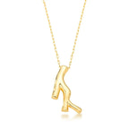 Colar Folheado a Ouro com Pingente Curvo Liso