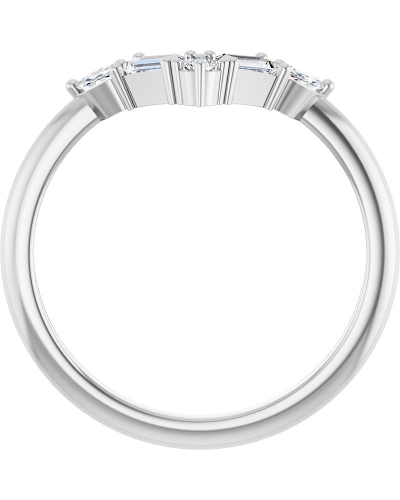 Anel em V Cravejado em Ouro 14k com Diamantes Naturais