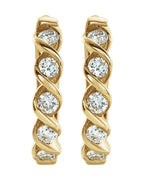 Brinco de Aro Torcido em Ouro 14k com Diamantes de Laboratório