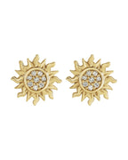 Brinco Sol em Ouro 14k com Diamantes Naturais