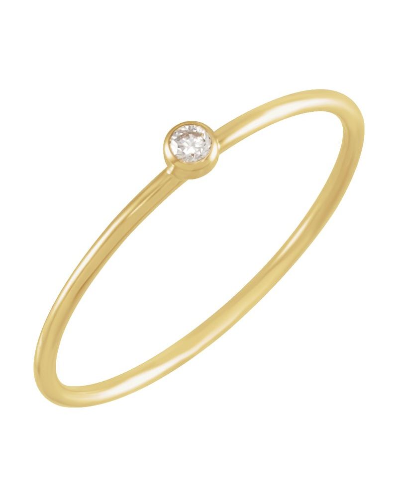 Anel Empilhável em Ouro 14k com Diamantes Naturais – Modelo 6