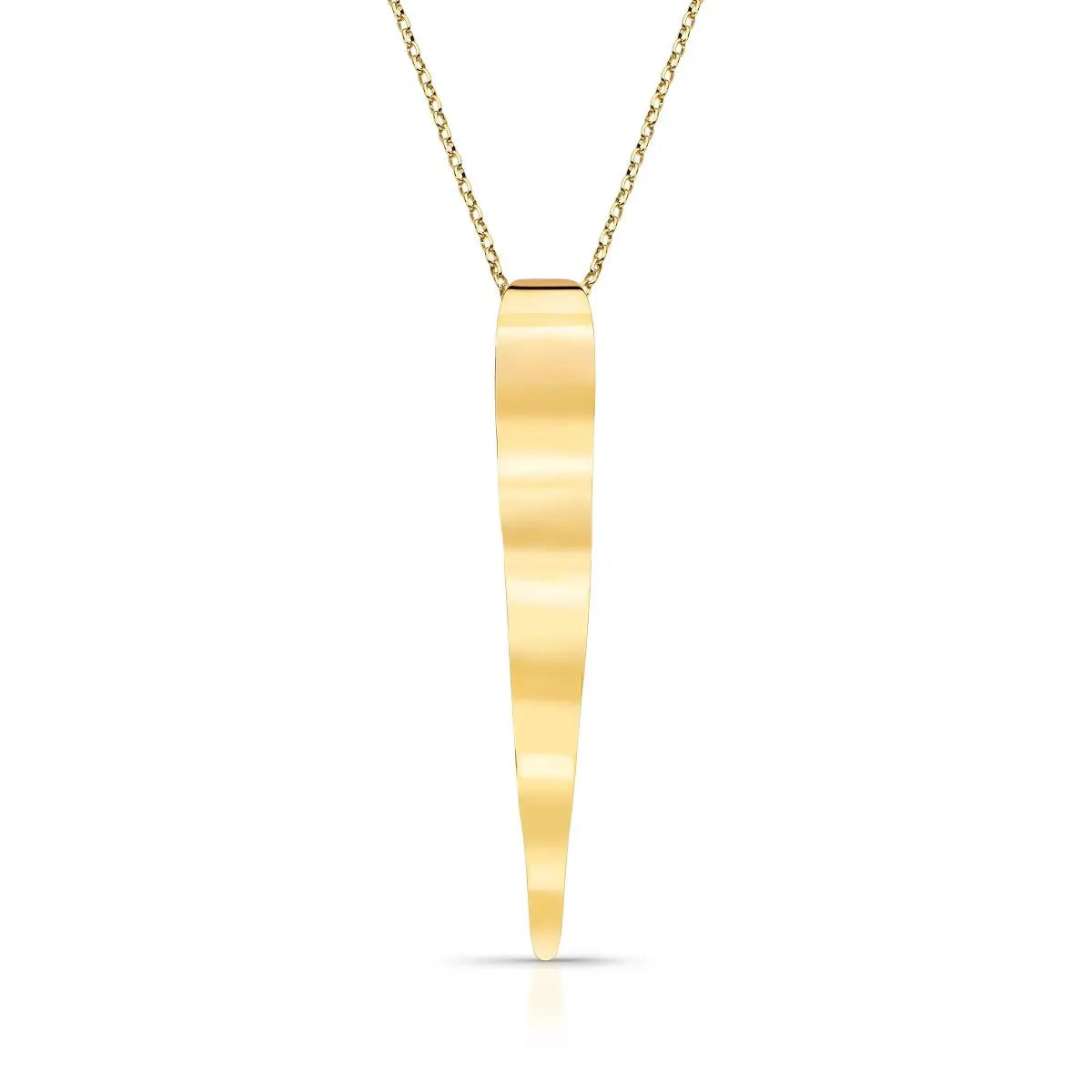 Colar Folheado a Ouro com Pingente Ondulado Liso