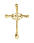 Pingente Cruz em Ouro 14k com Diamantes Naturais – Modelo 20