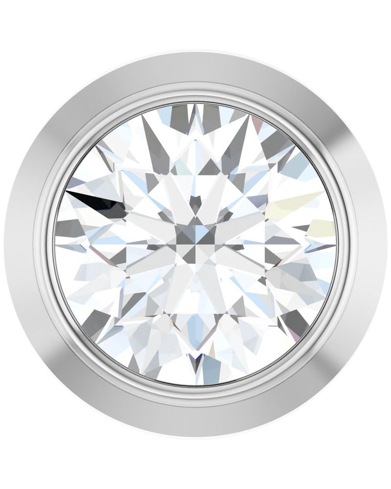 Pingente Passante Redondo com Cravação Bezel em Ouro 14k com Diamantes de Laboratório