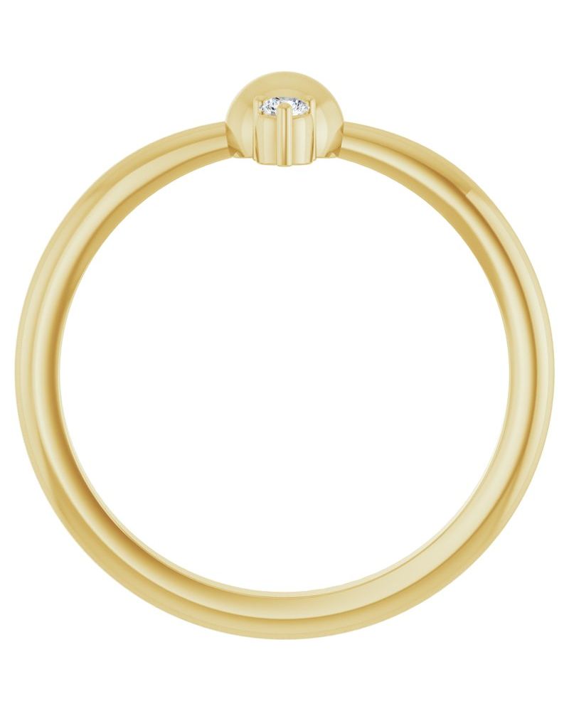 Anel Bolinha Empilhável em Ouro 14k com Diamantes Naturais – Modelo 2