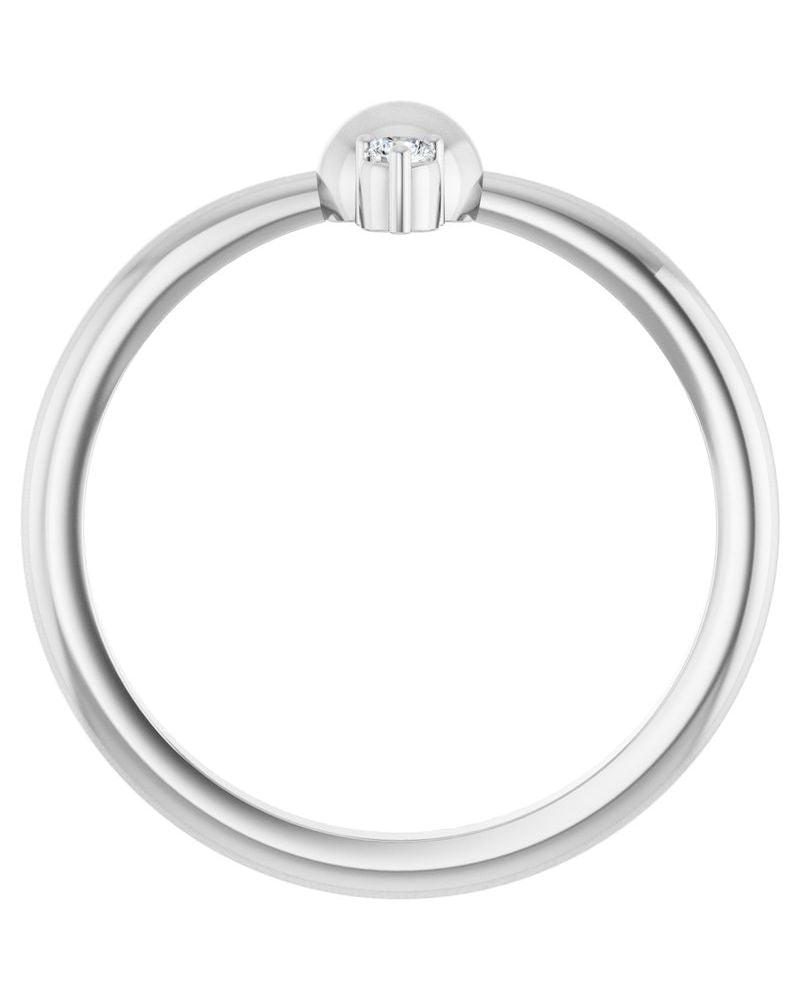 Anel Bolinha Empilhável em Ouro 14k com Diamantes Naturais – Modelo 2