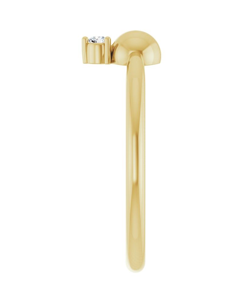 Anel Bolinha Empilhável em Ouro 14k com Diamantes Naturais – Modelo 2