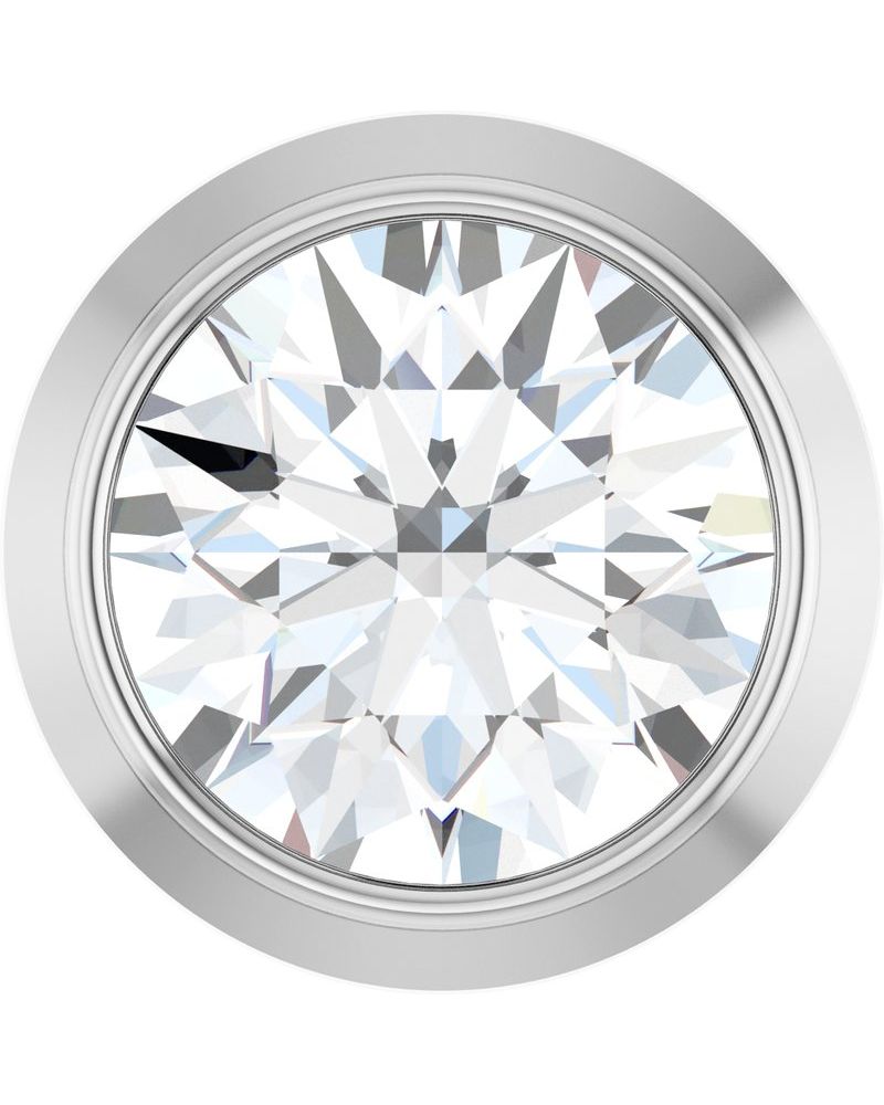 Pingente Passante Redondo com Cravação Bezel em Ouro 14k com Diamantes de Laboratório