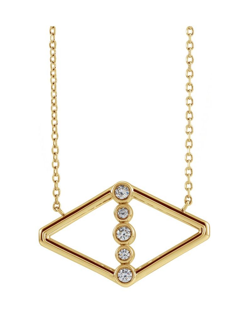 Colar Geométrico em Ouro 14k com Diamantes Naturais – Modelo 5
