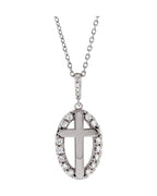 Colar Cruz Halo em Ouro 14k com Diamantes Naturais