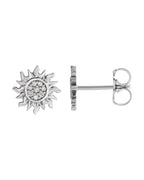 Brinco Sol em Ouro 14k com Diamantes Naturais