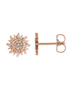 Brinco Sol em Ouro 14k com Diamantes Naturais