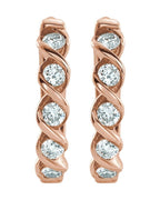 Brinco de Aro Torcido em Ouro 14k com Diamantes de Laboratório
