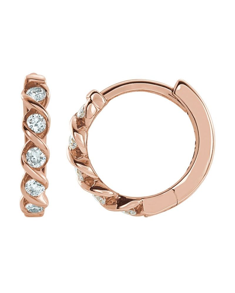 Brinco de Aro Torcido em Ouro 14k com Diamantes de Laboratório