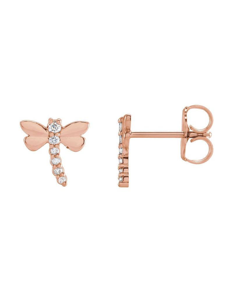 Brinco Libélula em Ouro 14k com Diamantes Naturais