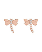 Brinco Libélula em Ouro 14k com Diamantes Naturais