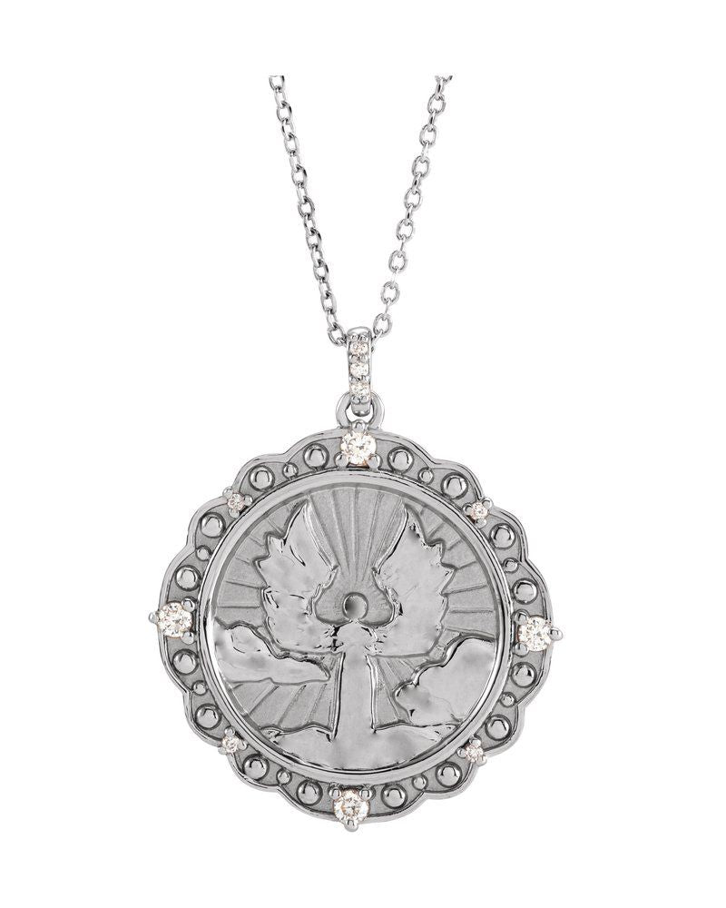 Colar Anjo da Guarda em Ouro 14k com Diamantes Naturais