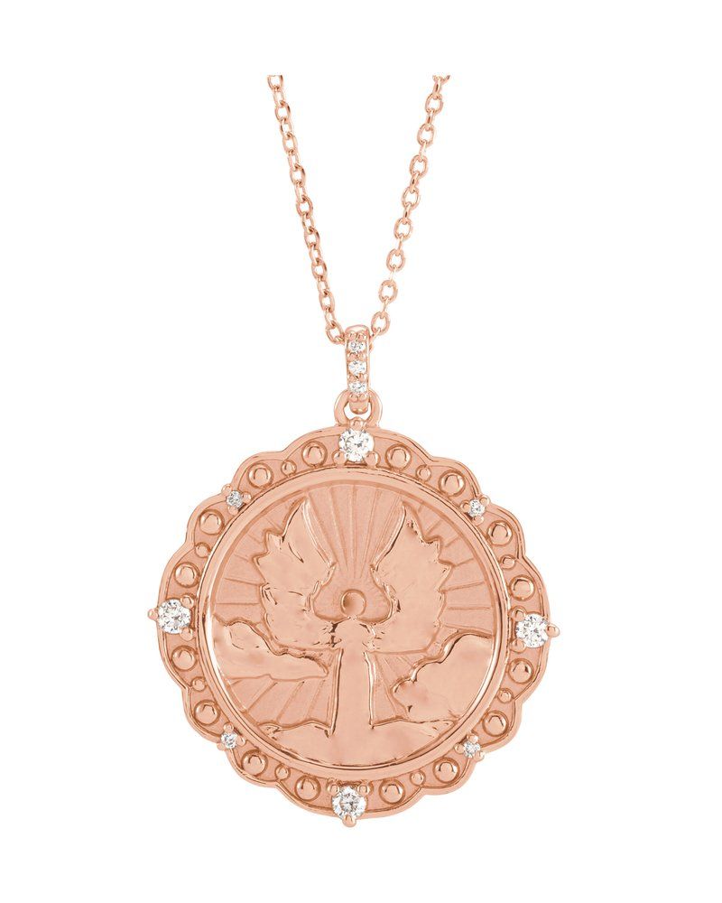 Colar Anjo da Guarda em Ouro 14k com Diamantes Naturais