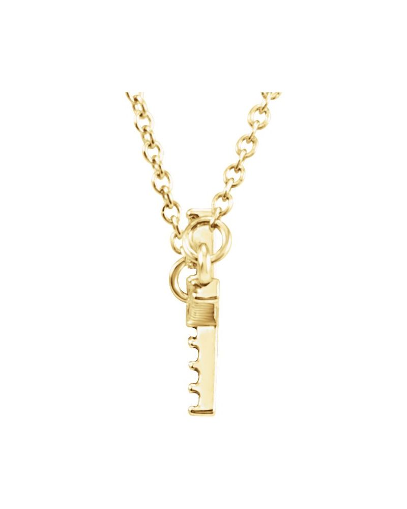 Colar Cruz Horizontal em Ouro 14k com Diamantes de Laboratório