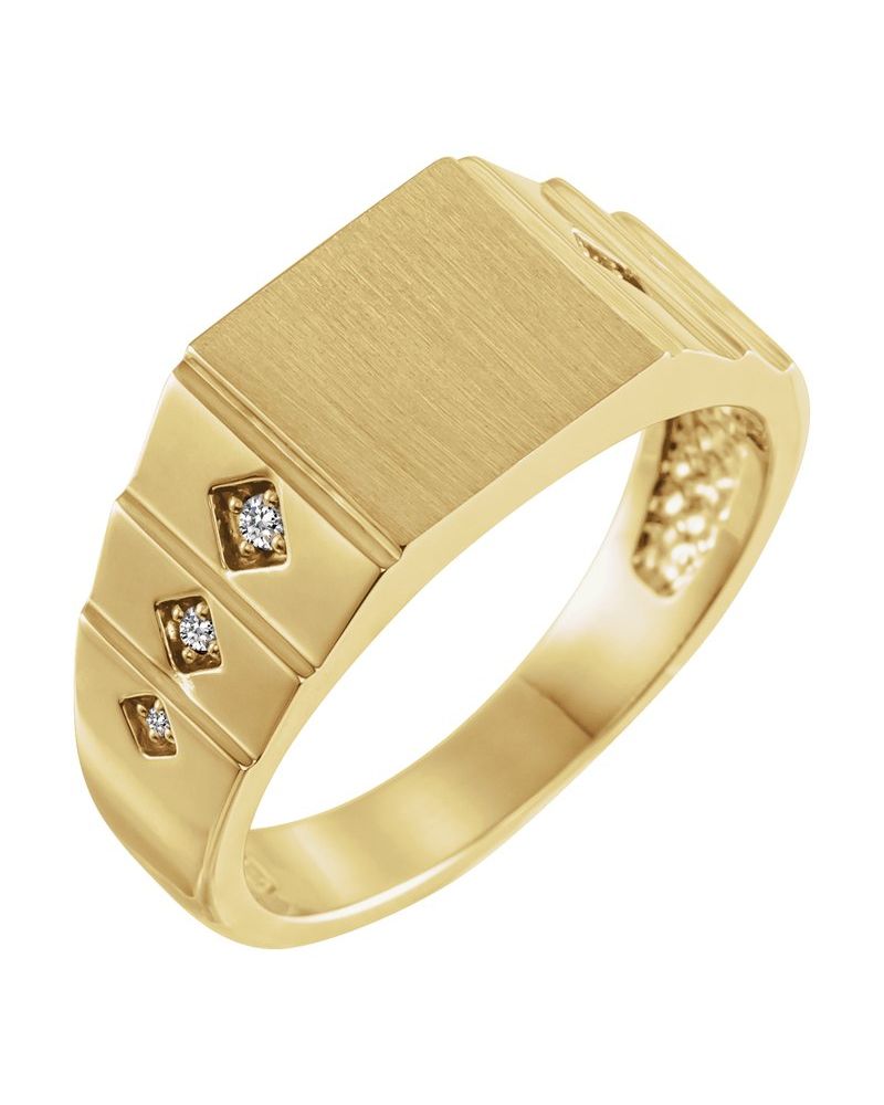 Anel Geométrico Chevalier em Ouro 14k com Diamantes Negros