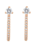 Brinco Meia Argola Cravejado em Ouro 14k com Diamantes Naturais – Modelo 2
