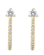 Brinco Meia Argola Cravejado em Ouro 14k com Diamantes Naturais – Modelo 2