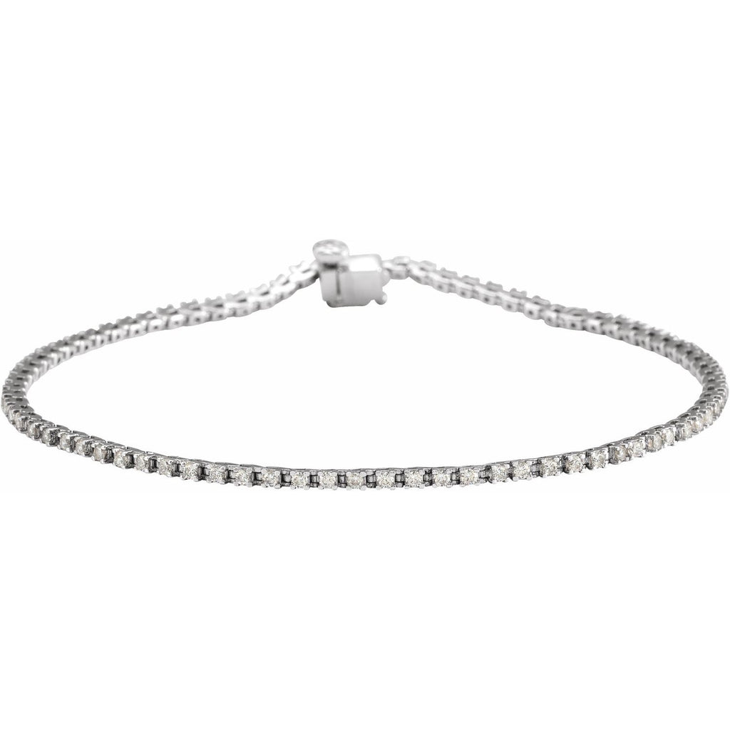 Pulseira Riviera em Ouro 14k com Diamantes Naturais – Modelo 30 – Ouro Branco 14k