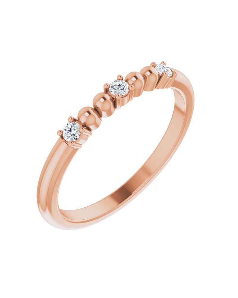 Anel Bolinhas em Ouro 14k com Diamantes Naturais