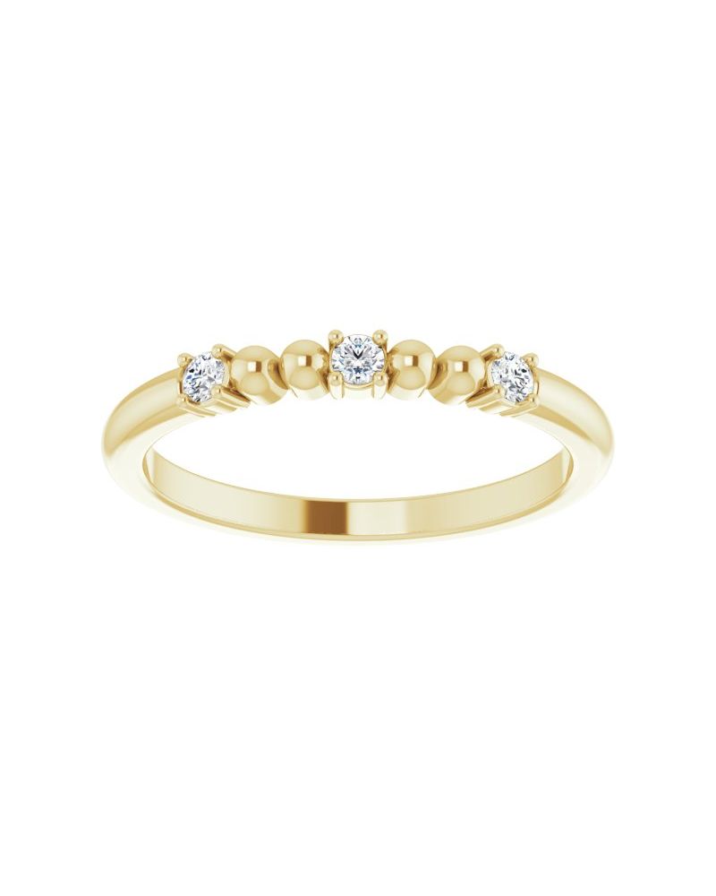 Anel Bolinhas em Ouro 14k com Diamantes Naturais