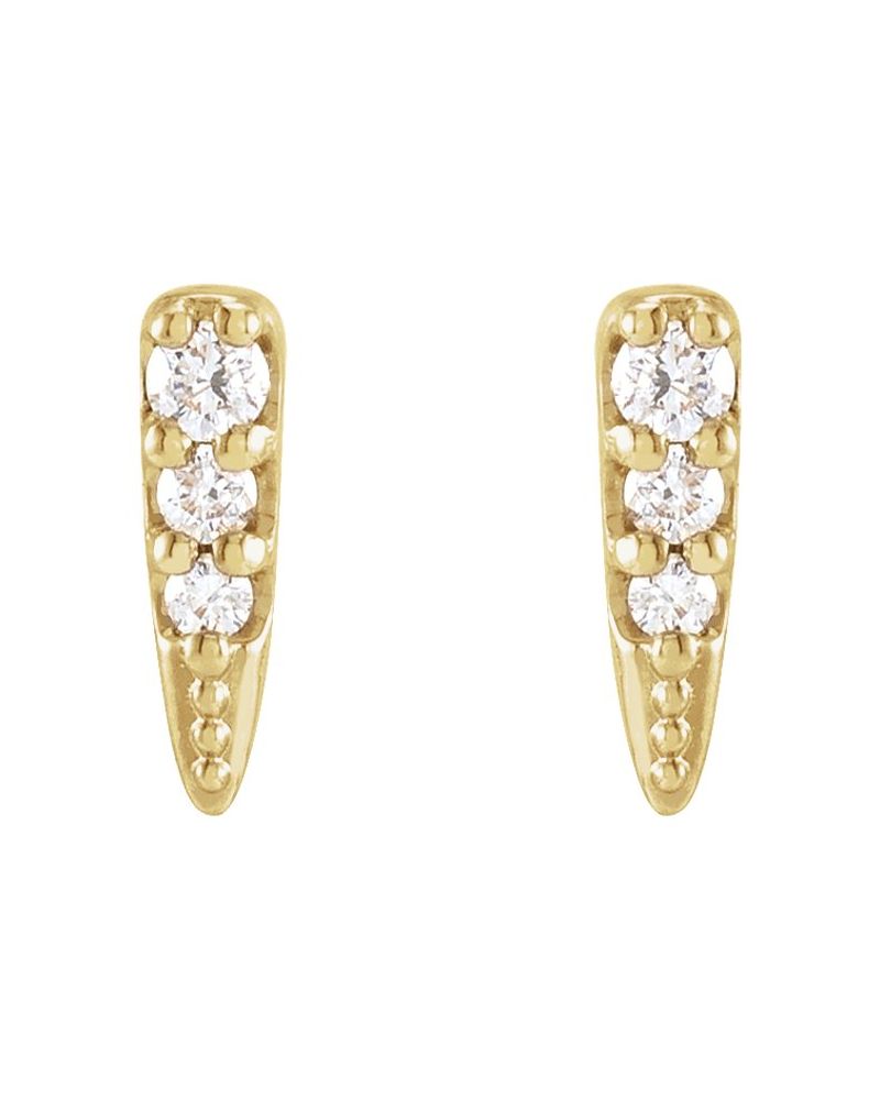 Brinco Spike em Ouro 14k com Diamantes Naturais