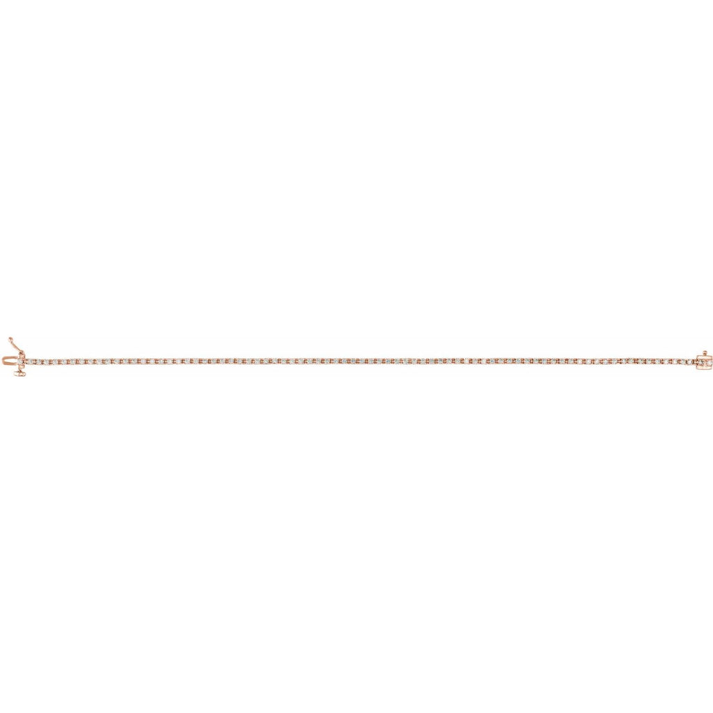 Pulseira Riviera em Ouro 14k com Diamantes Naturais – Modelo 30 – Ouro Rosé 14k