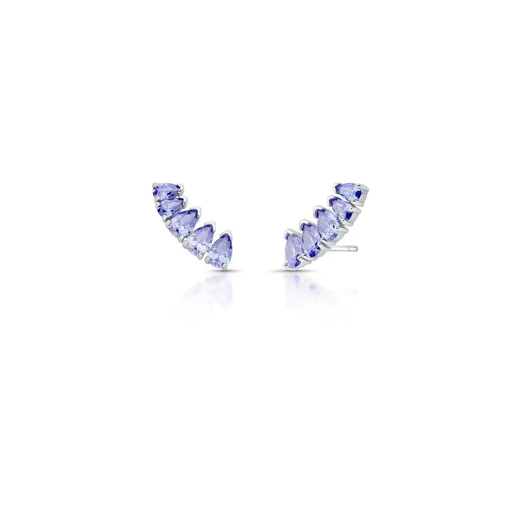 Brinco Ear de Prata 925 Cuff com Cristais de Gota