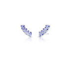 Brinco Ear de Prata 925 Cuff com Cristais de Gota