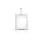 Pingente de Prata 925 Liso Retangular Trabalhado