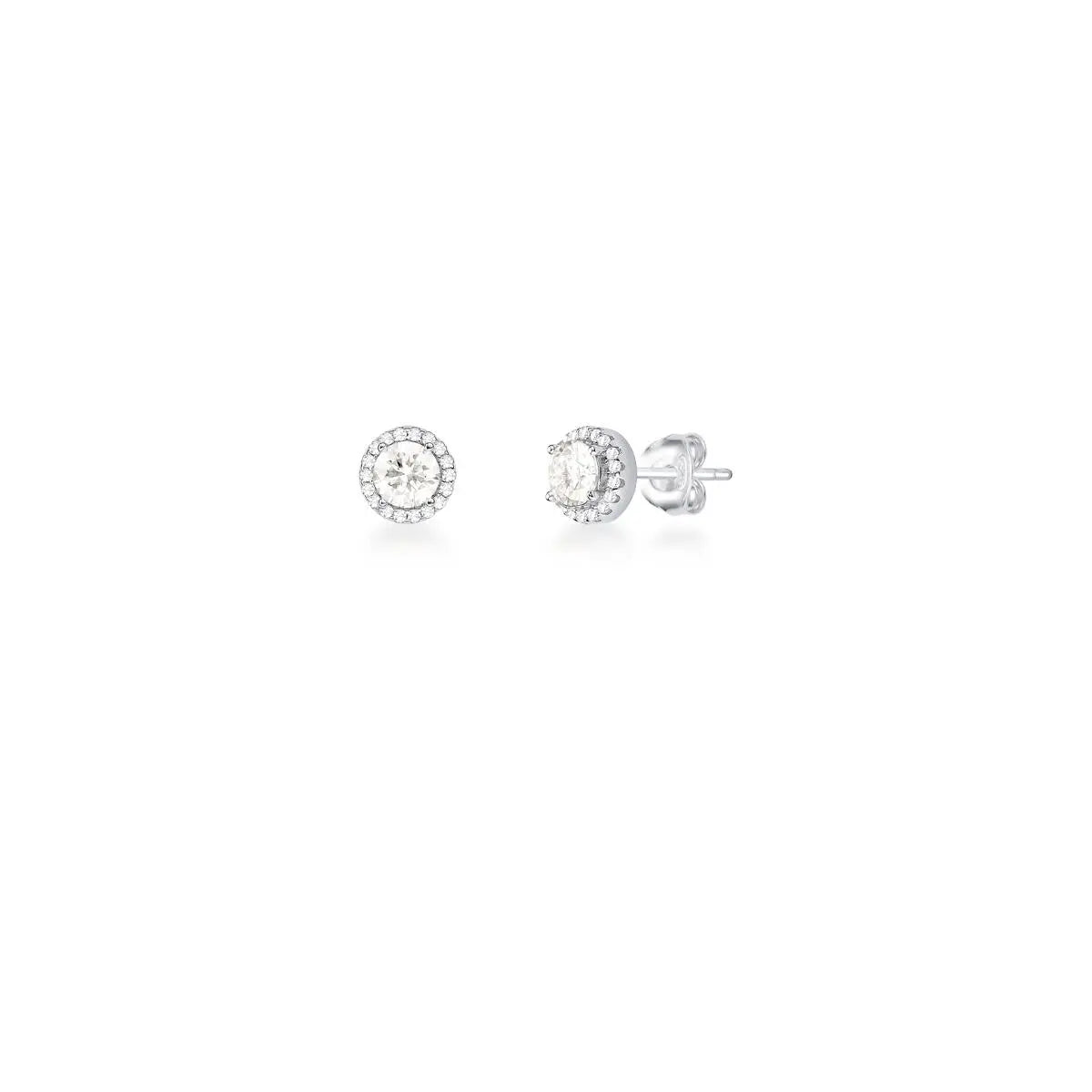 Brinco de Prata 925 com Moissanite 5mm