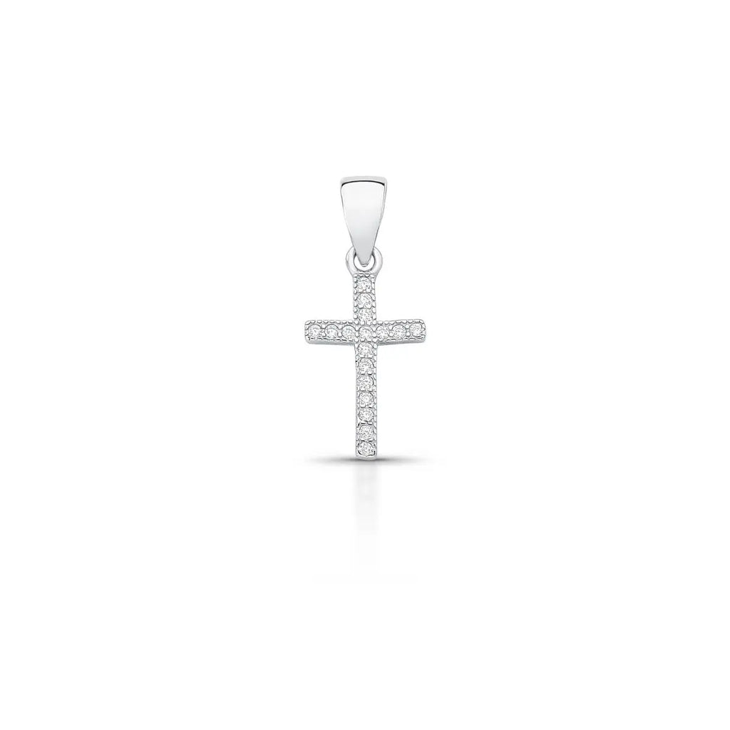 Pingente de Prata 925 de Cruz com Zircônias