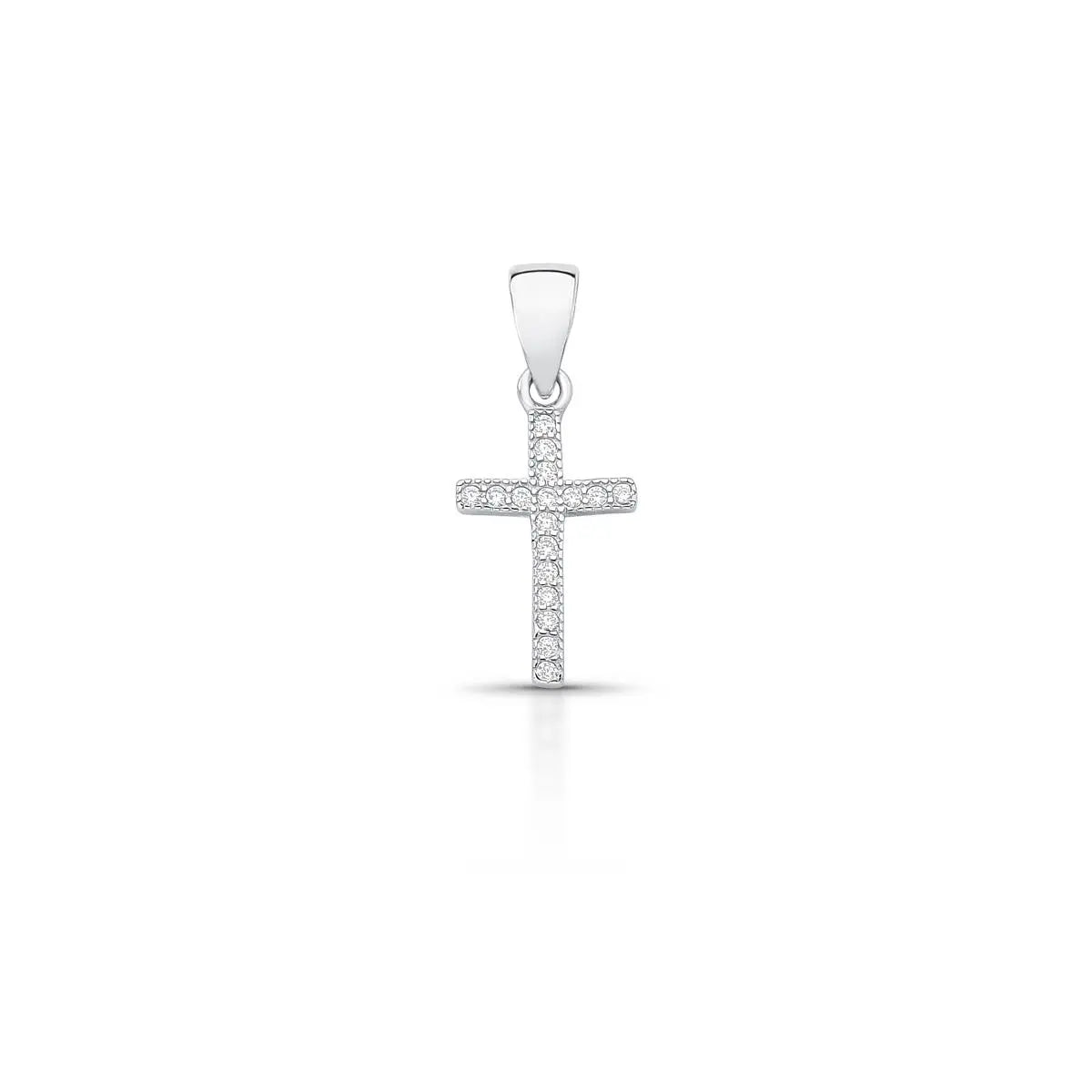 Pingente de Prata 925 de Cruz com Zircônias