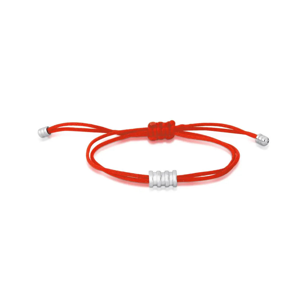 Pulseira de Prata 925 Regulável em Fio de Seda com Pingente
