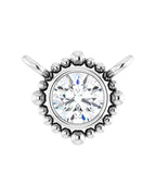 Colar Bolinhas com Cravação Bezel em Ouro 14k com Diamantes de Laboratório