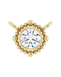 Colar Bolinhas com Cravação Bezel em Ouro 14k com Diamantes de Laboratório