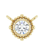 Colar Bolinhas com Cravação Bezel em Ouro 14k com Diamantes de Laboratório
