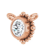 Colar Bolinhas com Cravação Bezel em Ouro 14k com Diamantes de Laboratório