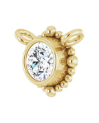 Colar Bolinhas com Cravação Bezel em Ouro 14k com Diamantes de Laboratório