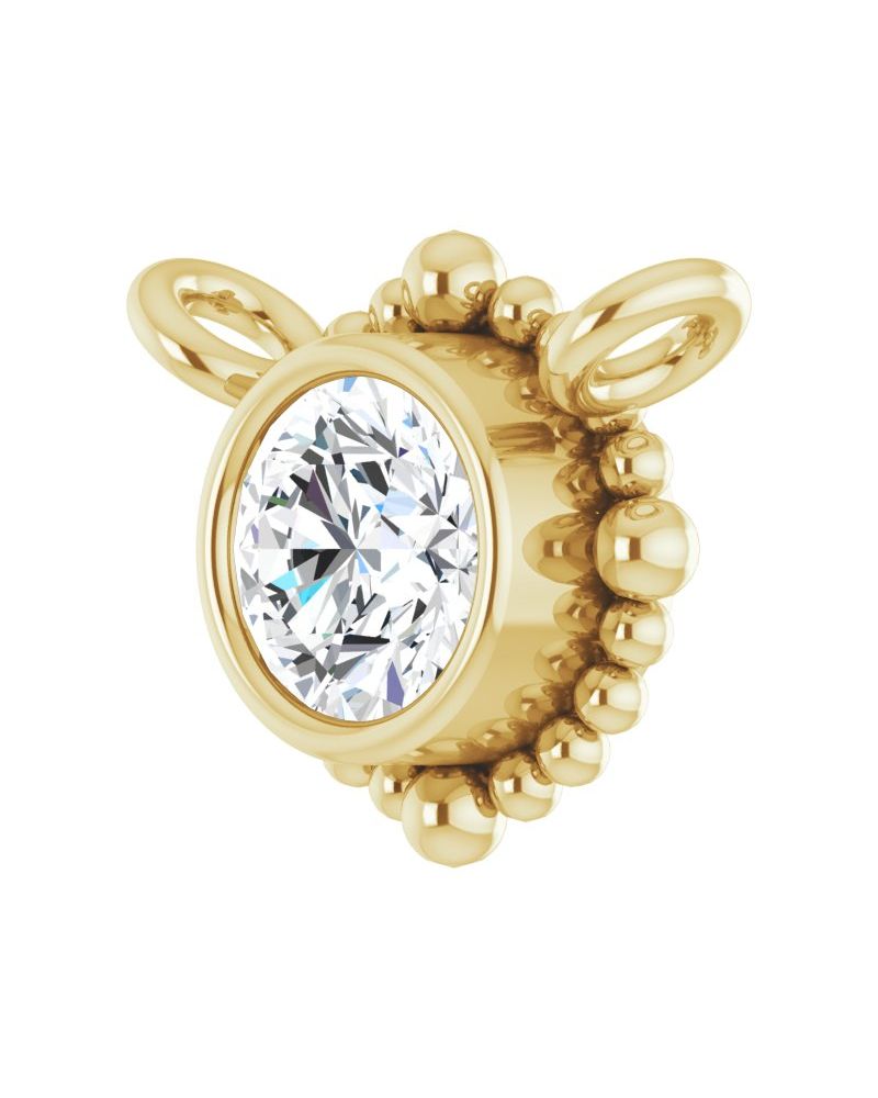 Colar Bolinhas com Cravação Bezel em Ouro 14k com Diamantes de Laboratório