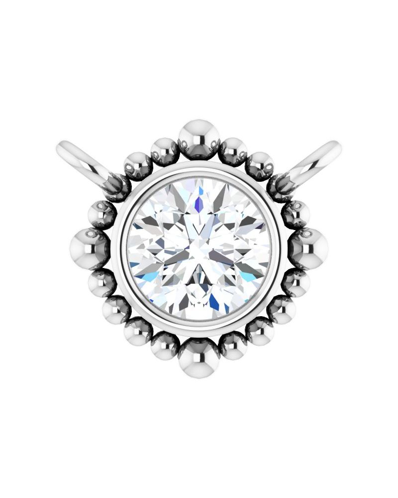 Colar Bolinhas com Cravação Bezel em Ouro 14k com Diamantes de Laboratório