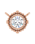 Colar Bolinhas com Cravação Bezel em Ouro 14k com Diamantes de Laboratório