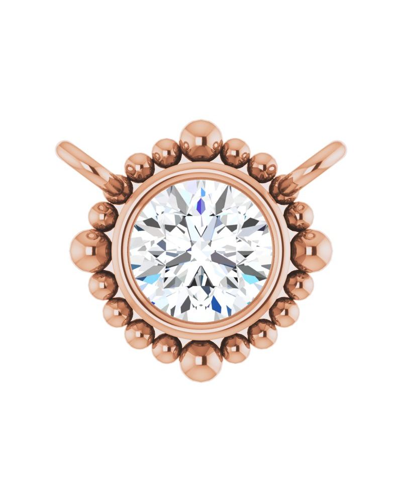 Colar Bolinhas com Cravação Bezel em Ouro 14k com Diamantes de Laboratório